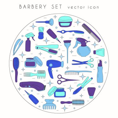 Kuaför Icons set araçları