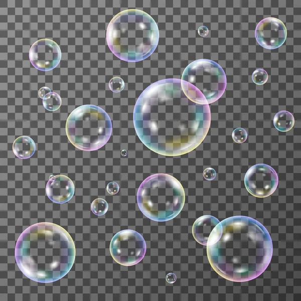 Ensemble de bulles de savon — Image vectorielle