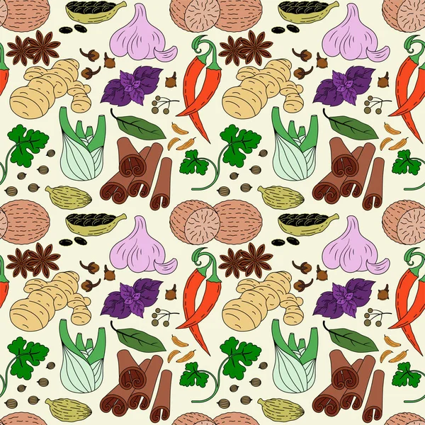 Spices seamless pattern — Stock Vector