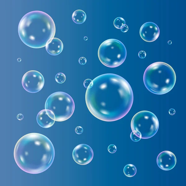 Soap bubbles set — Stock Vector