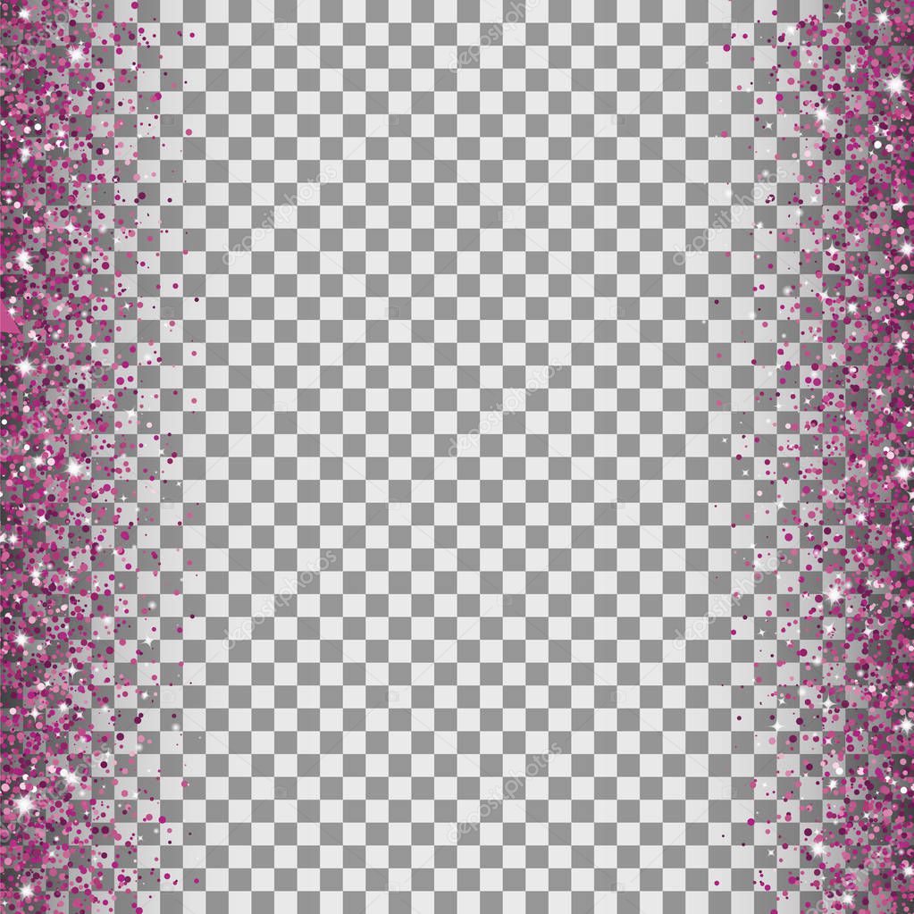Glitter borders with pink sparkling. Vector image for your design
