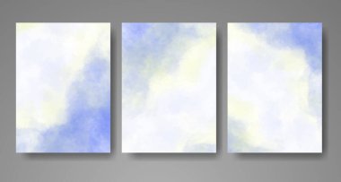 Parlak renkli vektör suluboya arkaplanlı kartlar. Randevunuz, kartpostalınız, afişiniz için tasarım.