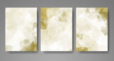 Parlak renkli vektör suluboya arkaplanlı kartlar. Randevunuz, kartpostalınız, afişiniz için tasarım.