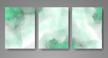 Parlak renkli vektör suluboya arkaplanlı kartlar. Randevunuz, kartpostalınız, afişiniz için tasarım.