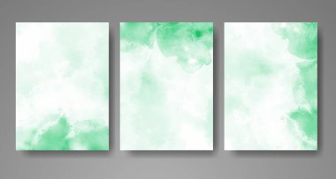 Parlak renkli vektör suluboya arkaplanlı kartlar. Randevunuz, kartpostalınız, afişiniz için tasarım.