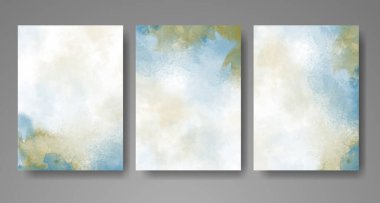 Parlak renkli vektör suluboya arkaplanlı kartlar. Randevunuz, kartpostalınız, afişiniz için tasarım.