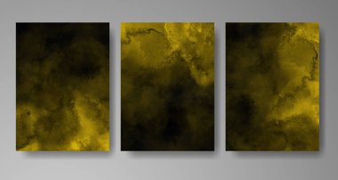 Parlak renkli vektör suluboya arkaplanlı kartlar. Randevunuz, kartpostalınız, afişiniz için tasarım.