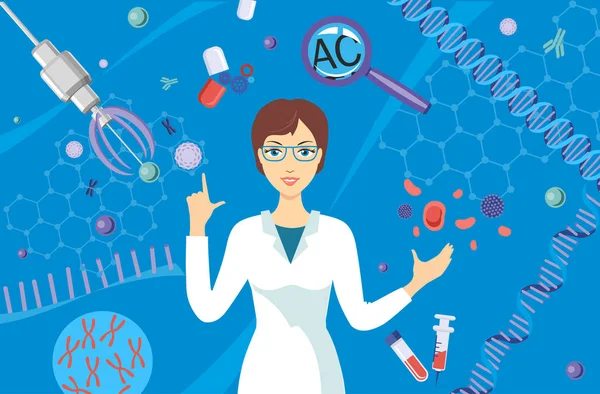 Ciencia Desarrollo Nanotecnología Para Medicina Concepto Ciencia Tecnología Puede Utilizar — Vector de stock
