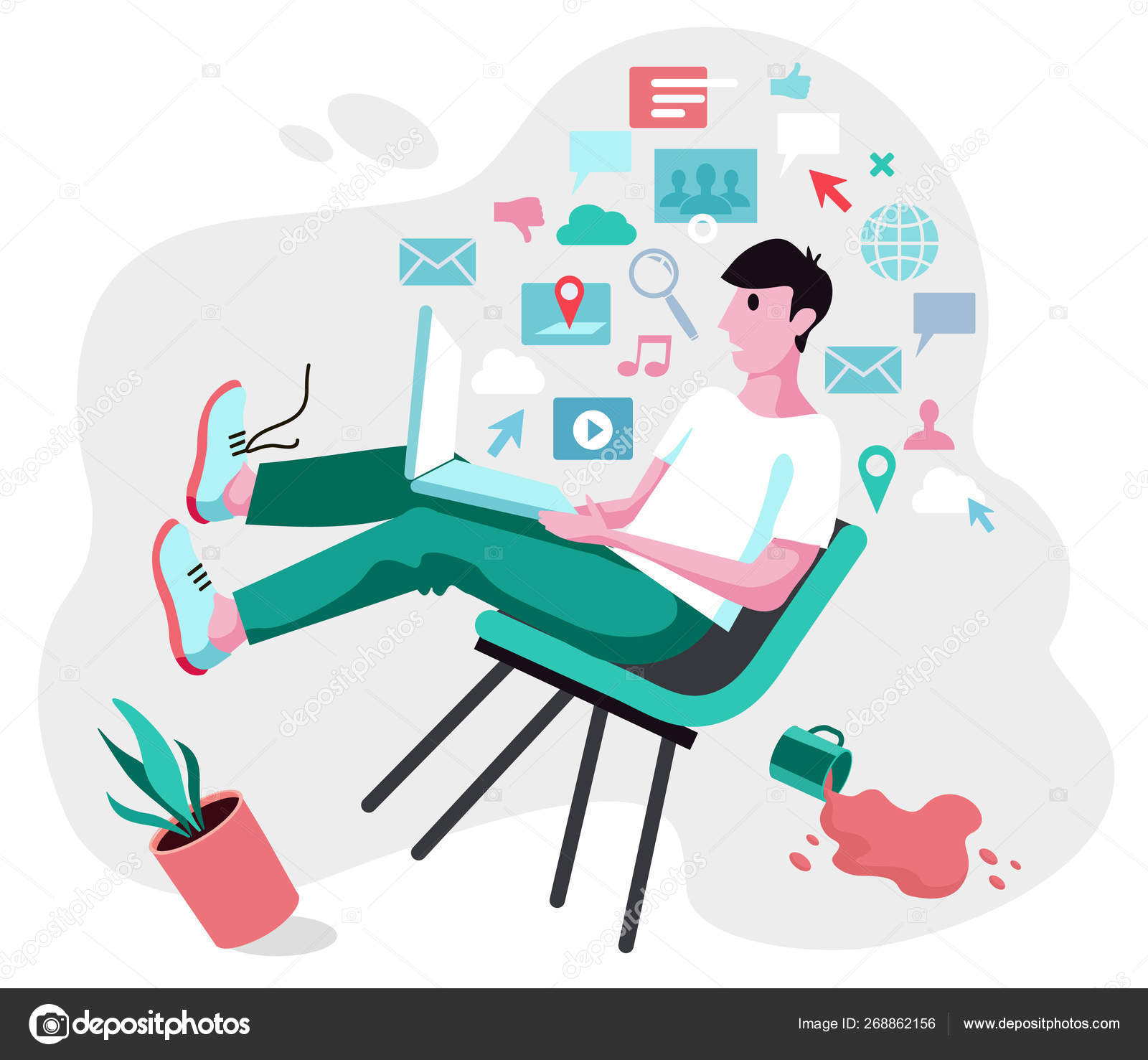 Information Overload Meaning Business Man Faq Stock Illustration