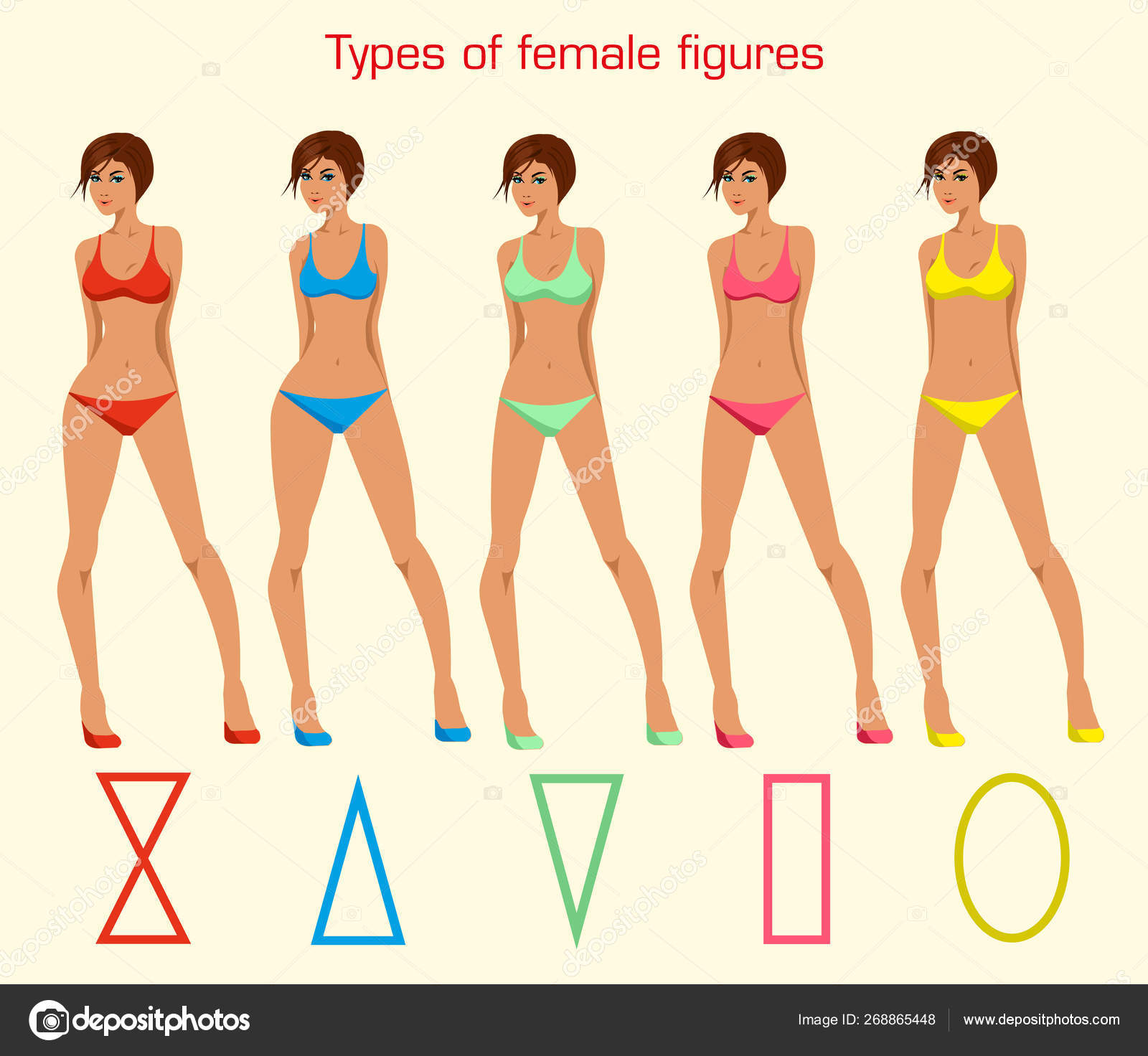 Vector Illustration Women Figures Different Body Types Fashion Figures Stock Vector C Luisvv 268865448