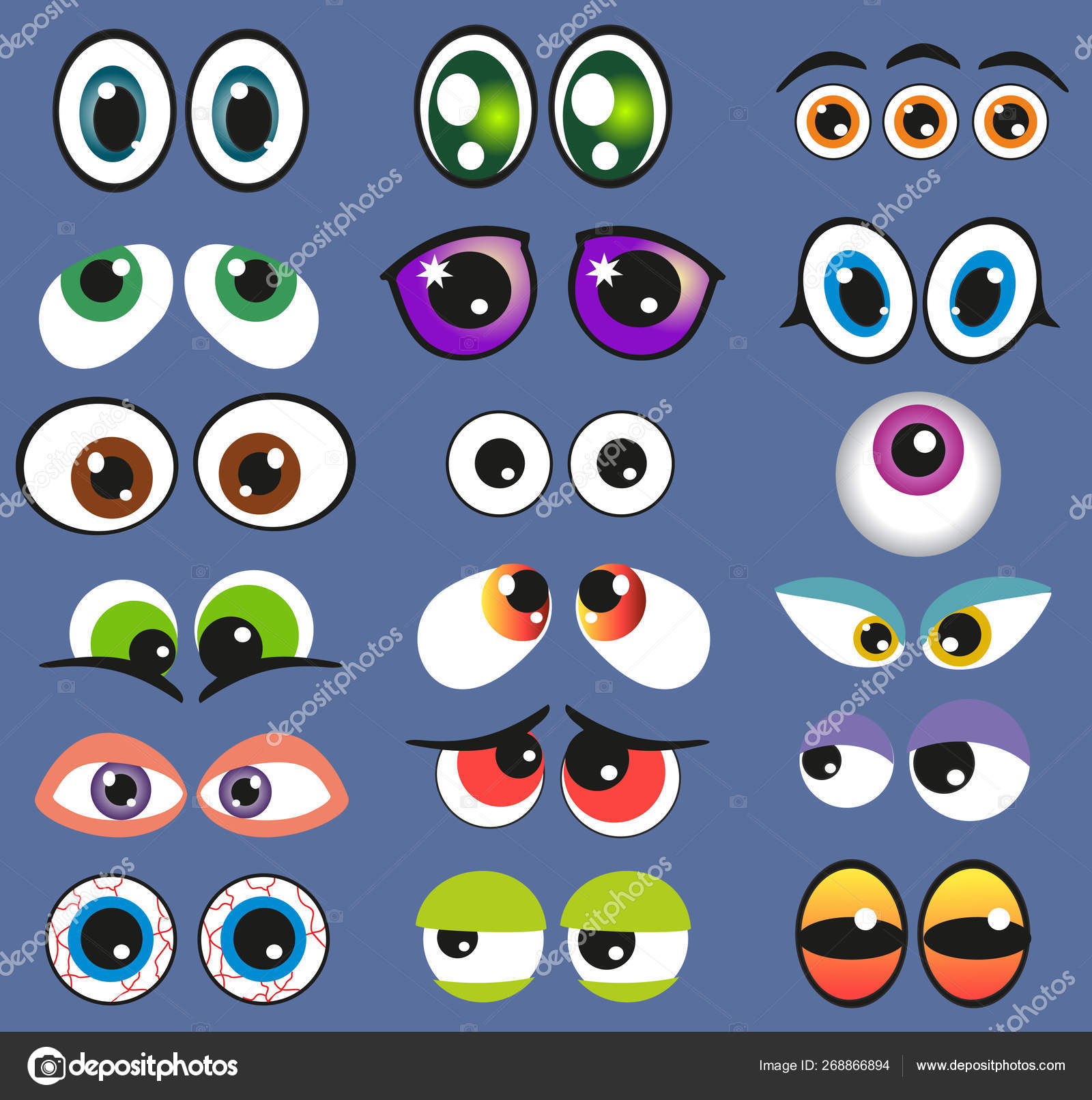 Eyes Set Vector Illustration Funny Comic Monster Eyes Isolated Angry Stock  Vector by ©luisvv 268866894, image size:1600x1613