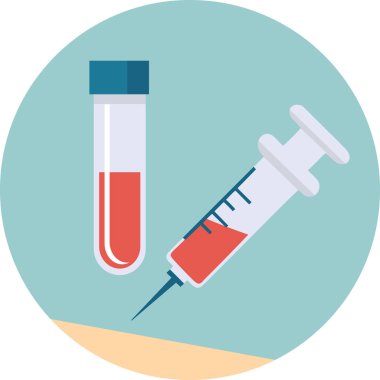 Kan testi vektör simge düz tarzı