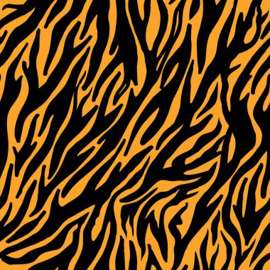 Satır ile hayvan deseni sorunsuz arka plan. Dikişsiz desen arka plan, hayvan yaban hayatı kaplan derisi İllüstrasyon. Vektör kaplan çizgili dikişsiz cilt baskıları. 