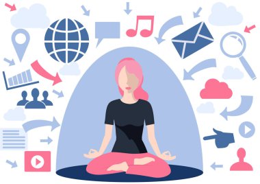 Bilgi aşırı yükleme kavramı. Dome filtresi kızı gereksiz bilgilerden korur: e-postalar, aramalar, iletişim, filtreler ve işlemler. Koruma kavramı, kavramlar büyük veri filtresi.