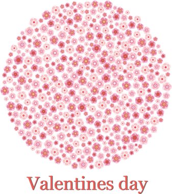 Aşk çiçek kalp renkli. Sevgililer Günü veya düğün için tasarım. Davet ve tebrik kartları için ilkbahar veya yaz tasarımı