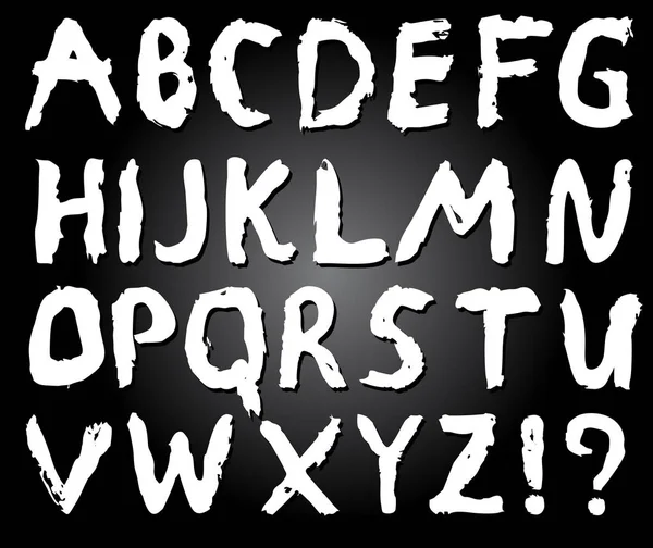 Alfabeto Pennello Calligrafia Set Lettere Maiuscole Minuscole Abc Con Vettore — Vettoriale Stock