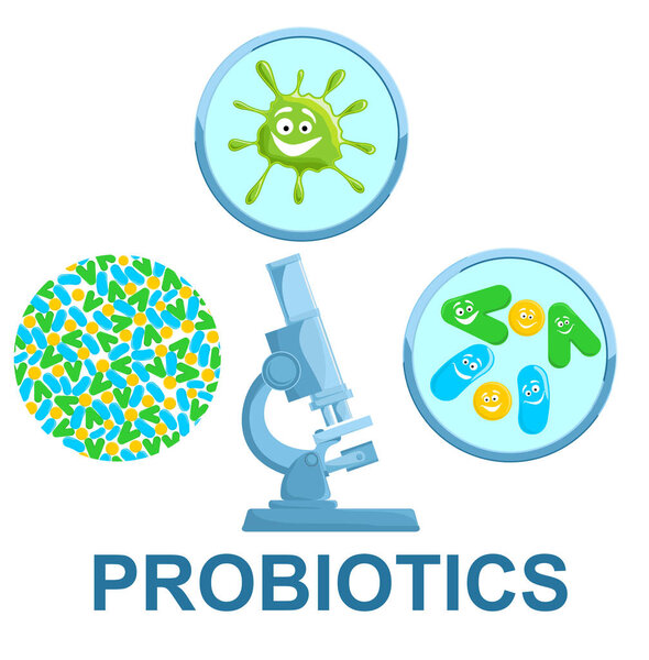Пробиотики. Хорошие бактерии и микроорганизмы для здоровья человека. Микроскопические пробиотики, хорошая бактериальная флора
