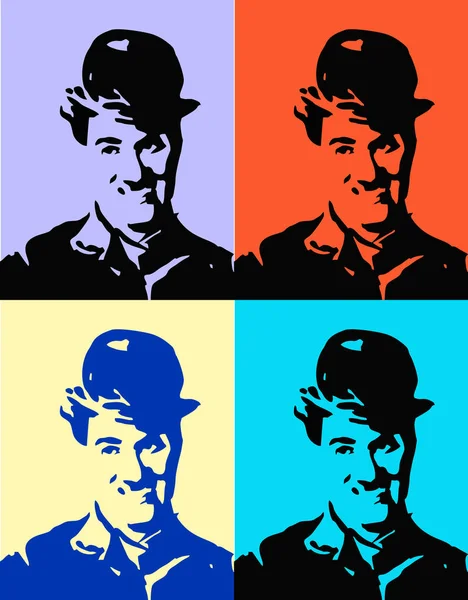 Charlie Chaplin Lijn Kunst Portret Vector — Stockvector