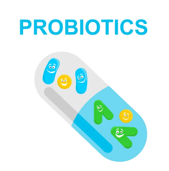 Probiotika Bakterien Vektor Logo Präbiotisches Lactobacillus Vector Icon Design Konzept — Stockvektor