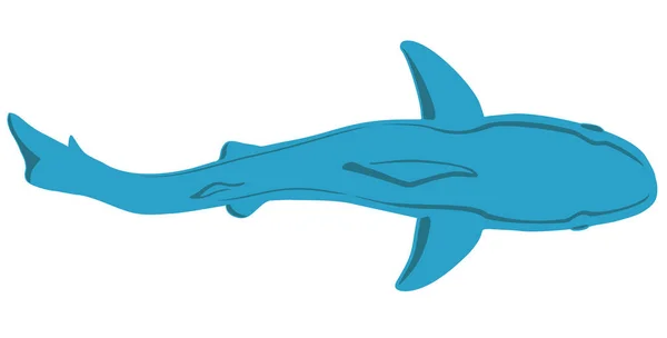 Vista Superior Del Tiburón Animal Marino Objeto Aislado Vectorial Sobre — Vector de stock