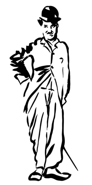 Пьеро Человек Костюме Пьеро Итальянский Комедийный Персонаж Изолированные Белом — стоковый вектор