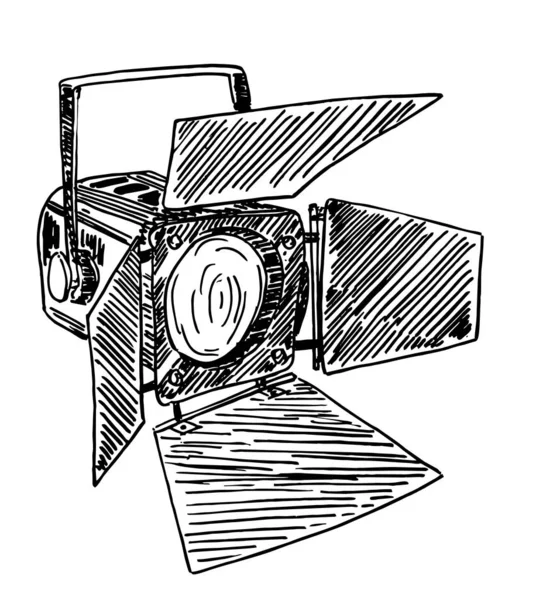 聚光灯草图样式 用于戏剧和电影业的探照灯 — 图库矢量图片