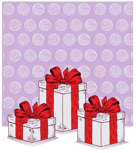 Gift Box Set Top View Color Boxes Holiday Gift Present — Stock Vector