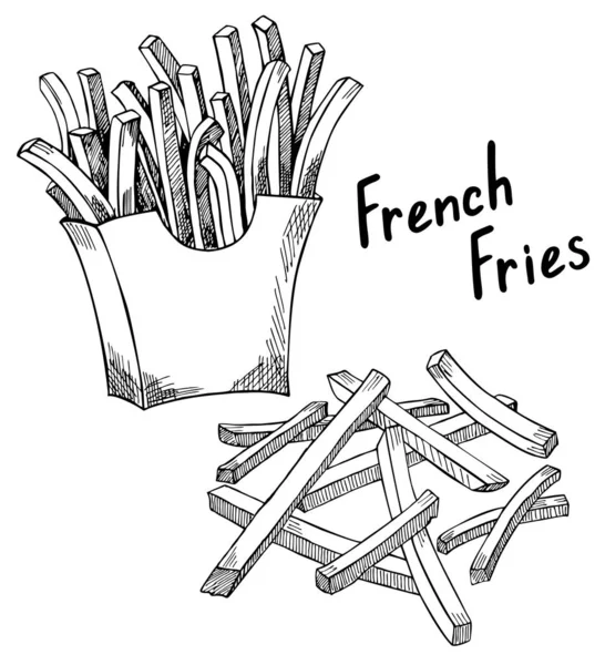 Pommes Frites Illustration Vektorzeichnung — Stockvektor