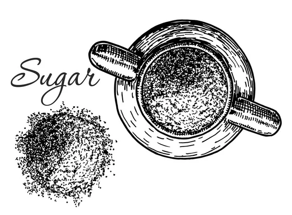 Azúcar Azucarero Ilustración Vectorial Gránulos Azúcar — Vector de stock