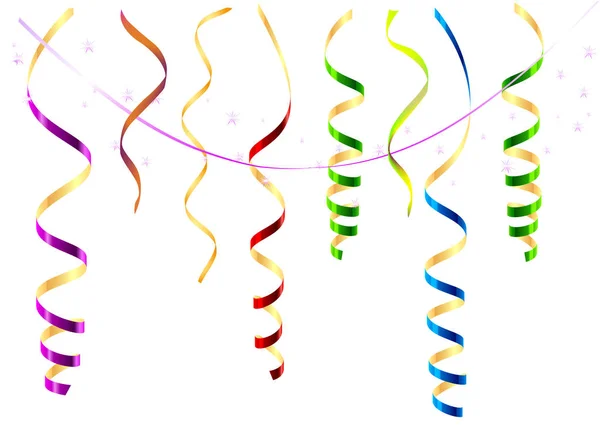 Bunte Bänder Für Dekorationsikonen Auf Weißem Hintergrund Schlangenvektorillustration — Stockvektor