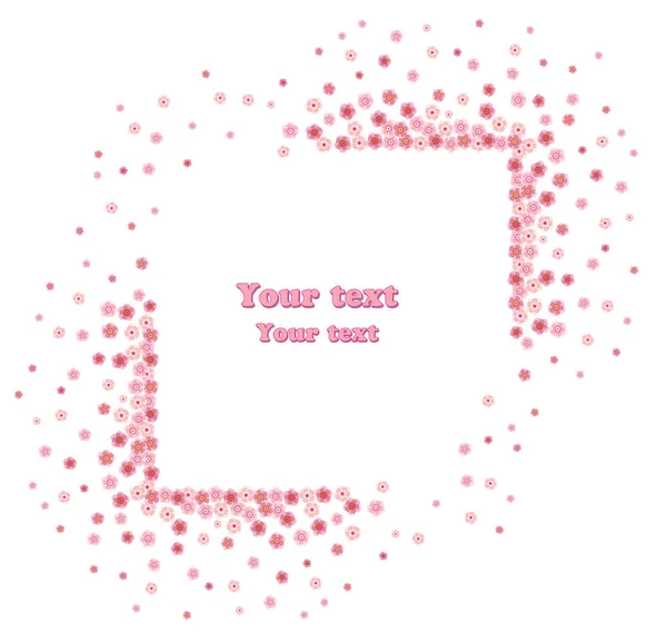 具有文本空白空间的花框 框架由红色和粉红色斑点制成 粉红色抽象背景的阴影 — 图库矢量图片