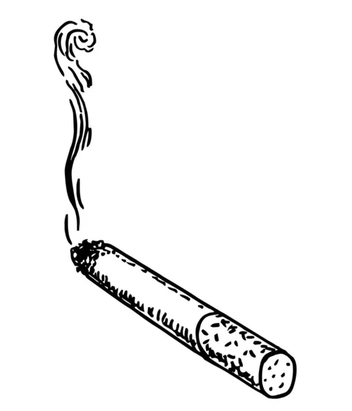 Fumer Une Cigarette Illustration Vectorielle Style Croquis Illustration Cigarette Dans — Image vectorielle