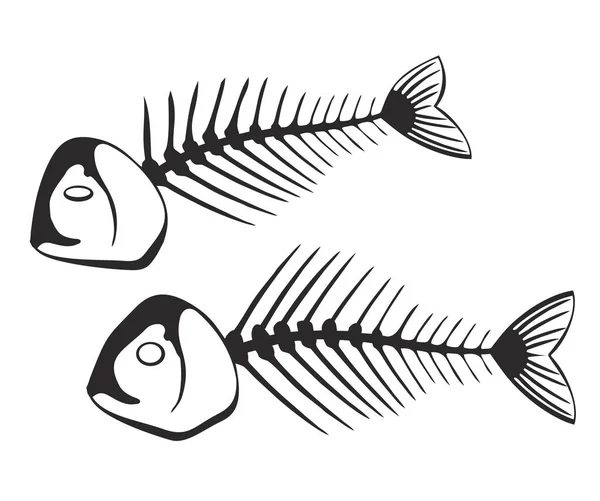 Fischgräten Skelett Symbol Vektor Symbol Logo Design — Stockvektor