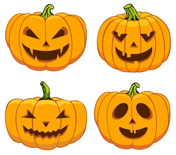 Set Calabazas Para Halloween — Vector de stock