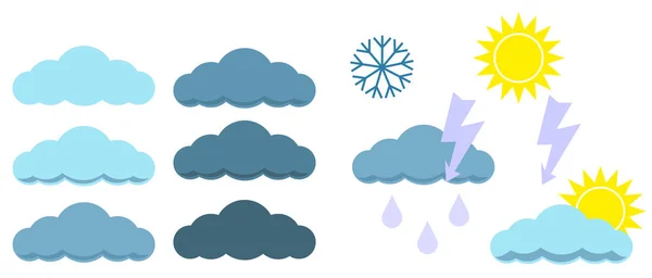Weather Icons Print Web Mobile App — Stock Vector
