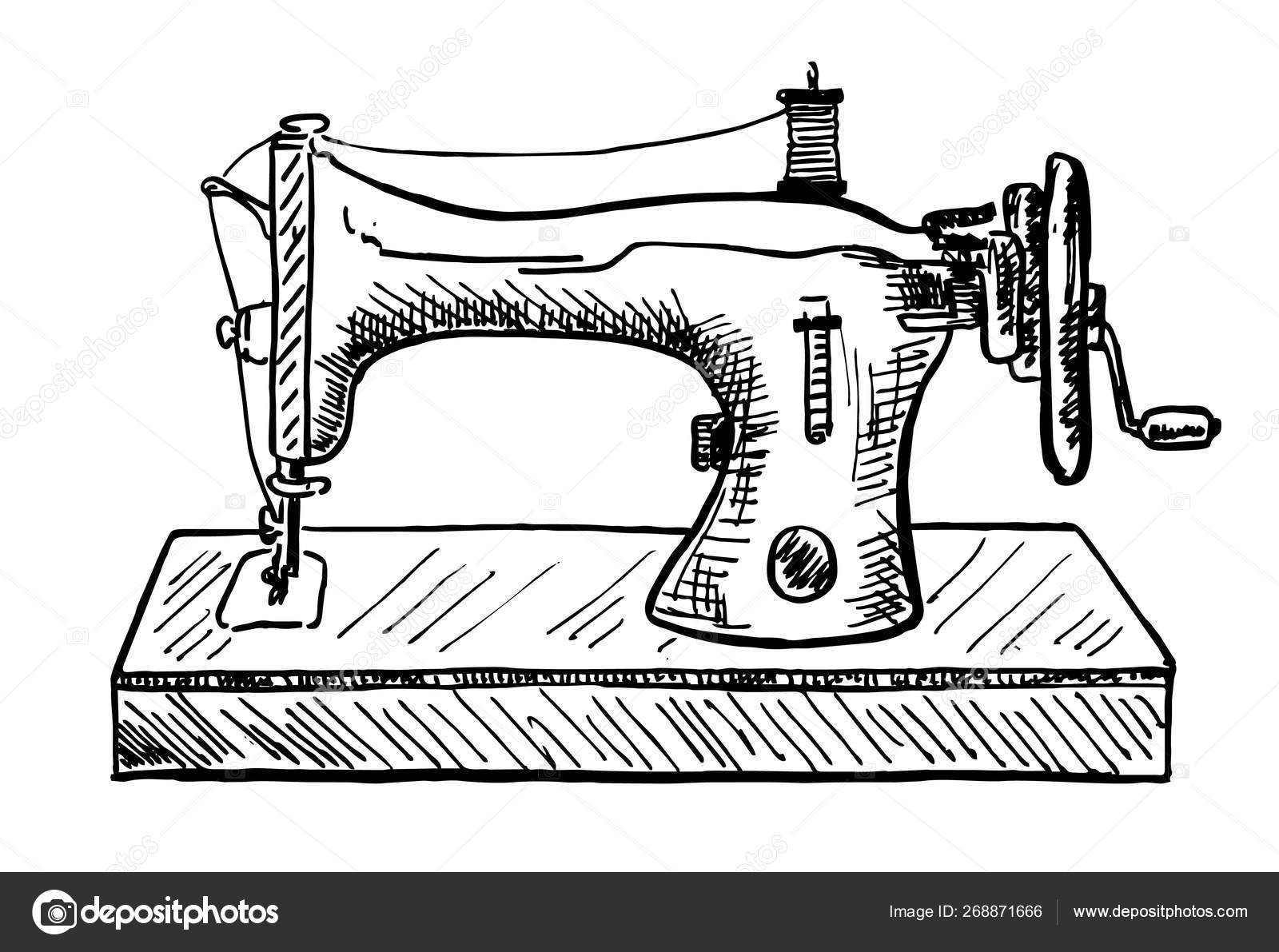 Sewing Machine Vector Drawing Stock Vector  Illustration of icon  garment 115089798