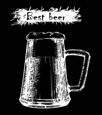 Bir bira bardağıvektör illüstrasyon. 