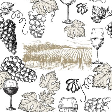 Vektör asma ürünlerin ayarlayın. Vektör çizim kroki tarzı. Elle çizilmiş tasarım öğeleri. 