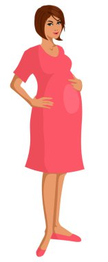 Hamile kadın, izole vektör.