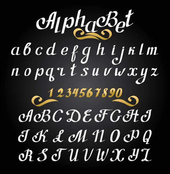 Alphabet Calligraphy Brush Hand Drawn Brush Ink Vector Abc Upper — Stock Vector