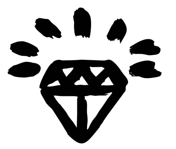 Модний Гіпстер Вектор Виклав Ілюстрацію Блискучого Алмазу Намальованого Пензлем Футболка — стоковий вектор