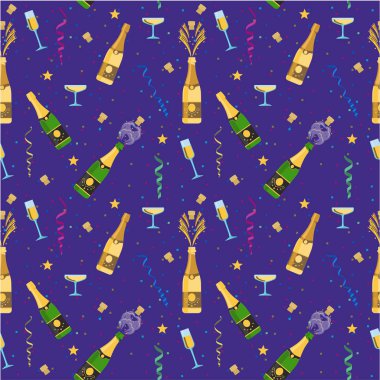 şampanya dikişsiz desen, sadece vektör illüstrasyon  