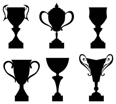 bardak siluetleri kümesi, sadece vektör illüstrasyon 