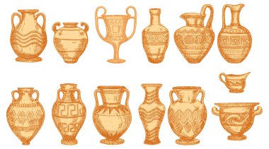 amfora seti, sadece vektör illüstrasyon 