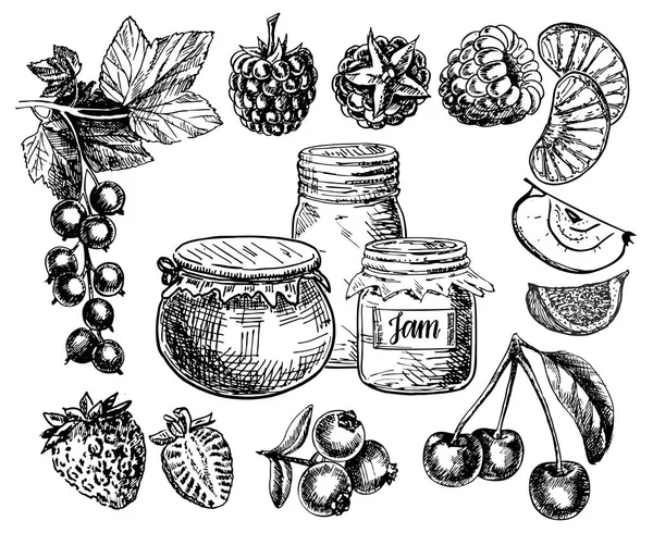 Beeren Marmelade Einfach Vektorillustration — Stockvektor