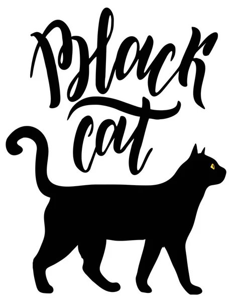 Gato Negro Ilustración Vectorial Simple — Vector de stock
