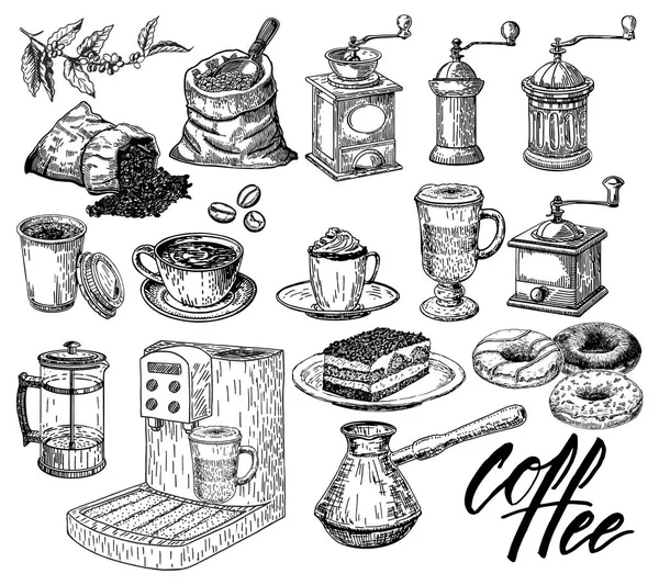 一套咖啡 简单的矢量插图 — 图库矢量图片