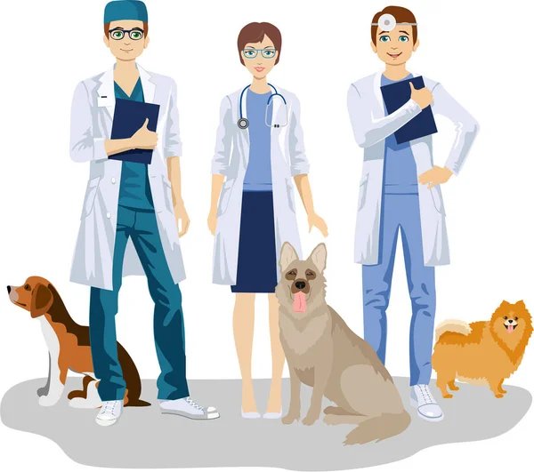 Perros Veterinario Simplemente Vector Ilustración — Vector de stock