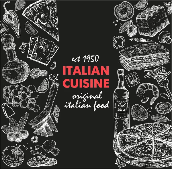 Надпись Итальянской Кухне Просто Векторная Иллюстрация — стоковый вектор