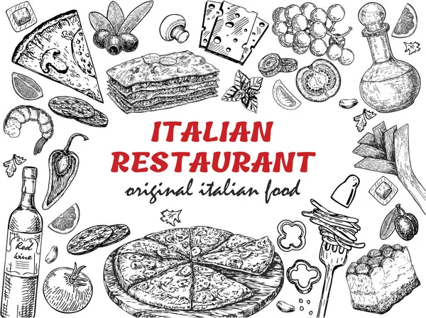 Итальянская Ресторанная Надпись Просто Векторная Иллюстрация — стоковый вектор